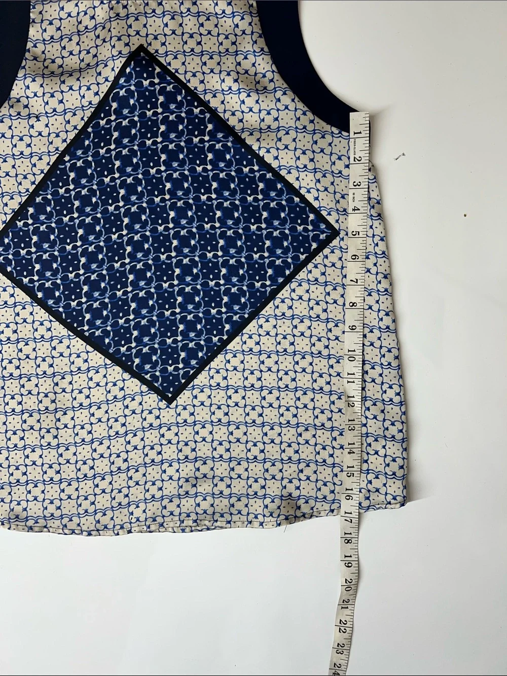 Outback Red Blue and White Sleeveless Printed Blouse